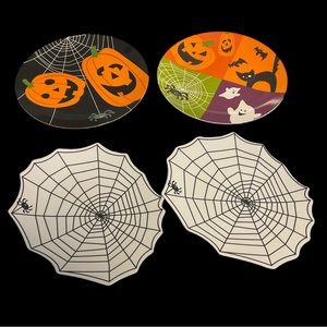 Halloween Melamine Pumpkins Ghosts Spiderweb Dinner Salad Plates 4 Target Brand